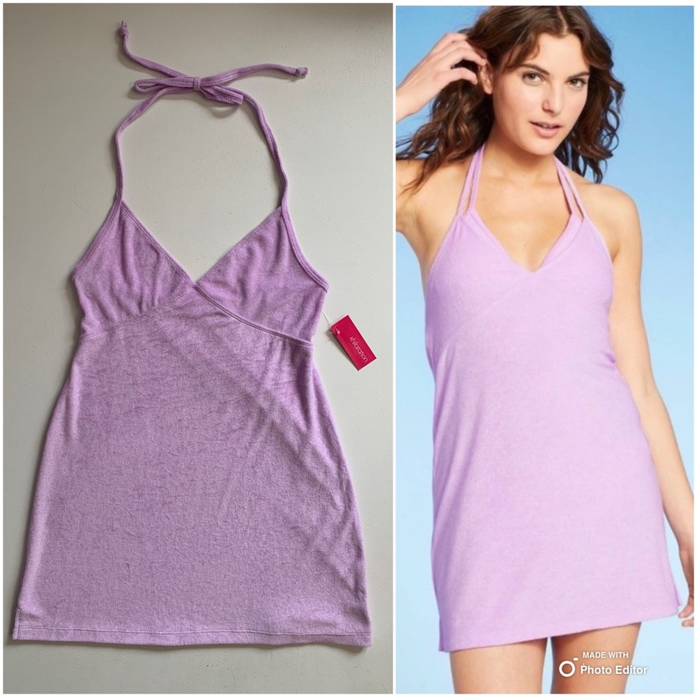 Xhilaration Swim Coverup Size Medium Purple Halter Dress NWT